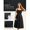 image:imageScarlet Darkness Women 2026 Corset Dress Milkmaid Slit Midi Sundress  Fishboned Corset Smocked Lace Up Back for Wedding Guest Casual Tea Party VacationBlack