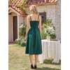 image:imageScarlet Darkness Women 2026 Corset Dress Milkmaid Slit Midi Sundress  Fishboned Corset Smocked Lace Up Back for Wedding Guest Casual Tea Party VacationForest Green