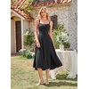 image:imageScarlet Darkness Women 2026 Corset Dress Milkmaid Slit Midi Sundress  Fishboned Corset Smocked Lace Up Back for Wedding Guest Casual Tea Party VacationBlack