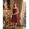 image:imageScarlet Darkness Women Corset Midi Dress Homecoming Cocktail Party Sundress  Sleeveless Square Neckline Back Lace Up Adjustable Tie Strap Ren Fair Costume for Graduation Formal with PocketsWine Red
