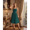 image:imageScarlet Darkness Women Corset Midi Dress Homecoming Cocktail Party Sundress  Sleeveless Square Neckline Back Lace Up Adjustable Tie Strap Ren Fair Costume for Graduation Formal with PocketsEmerald Green