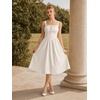 image:imageScarlet Darkness Women Corset Midi Dress Homecoming Cocktail Party Sundress  Sleeveless Square Neckline Back Lace Up Adjustable Tie Strap Ren Fair Costume for Graduation Formal with PocketsIvory White