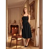image:imageScarlet Darkness Women Corset Midi Dress Homecoming Cocktail Party Sundress  Sleeveless Square Neckline Back Lace Up Adjustable Tie Strap Ren Fair Costume for Graduation Formal with PocketsBlack
