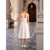 image:imageScarlet Darkness Women Corset Midi Dress Homecoming Cocktail Party Sundress  Sleeveless Square Neckline Back Lace Up Adjustable Tie Strap Ren Fair Costume for Graduation Formal with PocketsIvory White