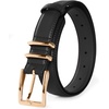 image:imageScarlet Darkness Women Leather Belt with Gold Buckle Vintage Waist Belts  Genuine Leather Fashion Elegant Style Versatile for Jeans DressesBlack