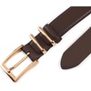 image:imageScarlet Darkness Women Leather Belt with Gold Buckle Vintage Waist Belts  Genuine Leather Fashion Elegant Style Versatile for Jeans DressesDark Brown