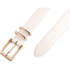 image:imageScarlet Darkness Women Leather Belt with Gold Buckle Vintage Waist Belts  Genuine Leather Fashion Elegant Style Versatile for Jeans DressesIvory White