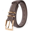 image:imageScarlet Darkness Women Leather Belt with Gold Buckle Vintage Waist Belts  Genuine Leather Fashion Elegant Style Versatile for Jeans DressesSepia