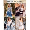 image:imageScarlet Darkness Women Mesh Bell Long Sleeve Top Gothic Y2K Lace Shirt  Renaissance Velvet Print Front Tie Sheer Fitted Asymmetrical Outfits 2026 Fall Retro BlouseIvory White