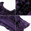 image:imageScarlet Darkness Women Mesh Bell Long Sleeve Top Gothic Y2K Lace Shirt  Renaissance Velvet Print Front Tie Sheer Fitted Asymmetrical Outfits 2026 Fall Retro BlouseDeep Purple