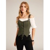 image:imageScarlet Darkness Women Renaissance Corset Tops Western Cowgirl Outfits  Vintage Suede Lace Up for Ren Faire Country Concert Outfits Pirate CostumeArmy Green