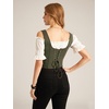 image:imageScarlet Darkness Women Renaissance Corset Tops Western Cowgirl Outfits  Vintage Suede Lace Up for Ren Faire Country Concert Outfits Pirate CostumeArmy Green