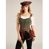 image:imageScarlet Darkness Women Renaissance Corset Tops Western Cowgirl Outfits  Vintage Suede Lace Up for Ren Faire Country Concert Outfits Pirate CostumeArmy Green