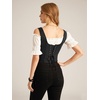 image:imageScarlet Darkness Women Renaissance Corset Tops Western Cowgirl Outfits  Vintage Suede Lace Up for Ren Faire Country Concert Outfits Pirate CostumeBlack