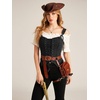 image:imageScarlet Darkness Women Renaissance Corset Tops Western Cowgirl Outfits  Vintage Suede Lace Up for Ren Faire Country Concert Outfits Pirate CostumeBlack