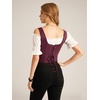 image:imageScarlet Darkness Women Renaissance Corset Tops Western Cowgirl Outfits  Vintage Suede Lace Up for Ren Faire Country Concert Outfits Pirate CostumeBurgundy