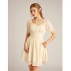 image:imageScarlet Darkness Women Renaissance Dress Mini Short Sleeve Fairy Costume  Flowy with Pockets DoubleLayer Hem ALine Suitable for Ren Faire Cosplay CasualCream