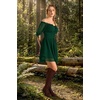 image:imageScarlet Darkness Women Renaissance Dress Mini Short Sleeve Fairy Costume  Flowy with Pockets DoubleLayer Hem ALine Suitable for Ren Faire Cosplay CasualDark Green
