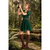 image:imageScarlet Darkness Women Renaissance Dress Mini Short Sleeve Fairy Costume  Flowy with Pockets DoubleLayer Hem ALine Suitable for Ren Faire Cosplay CasualDark Green