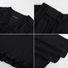 image:imageScarlet Darkness Women Renaissance Peasant Shirt Bell Sleeve Pirate Top  Smocked Waist Lace V Neck Flowy Long Sleeve Boho Cottagecore Blouse 2026 Fall Vintage Clothes LightweightBlack