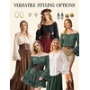 image:imageScarlet Darkness Women Renaissance Shirt Off Shoulder Pirate Tops  Ruffle Bell Sleeve Casual Loose Fit Medieval Pirate CostumeEden Green