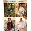image:imageScarlet Darkness Women Renaissance Shirt Off Shoulder Pirate Tops  Ruffle Bell Sleeve Casual Loose Fit Medieval Pirate CostumeOyster White