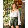 image:imageScarlet Darkness Women Renaissance Shirt Off Shoulder Pirate Tops  Ruffle Bell Sleeve Casual Loose Fit Medieval Pirate CostumeWhite