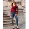 image:imageScarlet Darkness Womens Bell Sleeve Lace Tops Gothic Boho Y2K Mesh Shirt  Flowy Long Sleeve Blouses Fitted Sheer Shirt Fall Outfits for Going Out ClubDark Wine