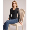 image:imageScarlet Darkness Womens Bell Sleeve Lace Tops Gothic Boho Y2K Mesh Shirt  Flowy Long Sleeve Blouses Fitted Sheer Shirt Fall Outfits for Going Out ClubBlack