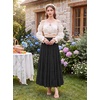 image:imageScarlet Darkness Womens Chiffon Maxi Skirts Renaissance Skirt with Pockets  Elastic High Waist ALine Long Flowy Tiered Skirts for Summer Casual Beach Vacation Ren Faire Cosplay CostumeBlack