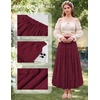 image:imageScarlet Darkness Womens Chiffon Maxi Skirts Renaissance Skirt with Pockets  Elastic High Waist ALine Long Flowy Tiered Skirts for Summer Casual Beach Vacation Ren Faire Cosplay CostumeDark Red