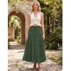 image:imageScarlet Darkness Womens Chiffon Maxi Skirts Renaissance Skirt with Pockets  Elastic High Waist ALine Long Flowy Tiered Skirts for Summer Casual Beach Vacation Ren Faire Cosplay CostumeEden Green