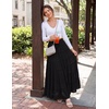 image:imageScarlet Darkness Womens Chiffon Maxi Skirts Renaissance Skirt with Pockets  Elastic High Waist ALine Long Flowy Tiered Skirts for Summer Casual Beach Vacation Ren Faire Cosplay CostumeBlack