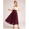 image:imageScarlet Darkness Womens Chiffon Maxi Skirts Renaissance Skirt with Pockets  Elastic High Waist ALine Long Flowy Tiered Skirts for Summer Casual Beach Vacation Ren Faire Cosplay CostumeDark Red