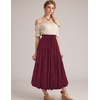 image:imageScarlet Darkness Womens Chiffon Maxi Skirts Renaissance Skirt with Pockets  Elastic High Waist ALine Long Flowy Tiered Skirts for Summer Casual Beach Vacation Ren Faire Cosplay CostumeDark Red