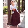 image:imageScarlet Darkness Womens Chiffon Maxi Skirts Renaissance Skirt with Pockets  Elastic High Waist ALine Long Flowy Tiered Skirts for Summer Casual Beach Vacation Ren Faire Cosplay CostumeDark Red