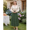 image:imageScarlet Darkness Womens Chiffon Maxi Skirts Renaissance Skirt with Pockets  Elastic High Waist ALine Long Flowy Tiered Skirts for Summer Casual Beach Vacation Ren Faire Cosplay CostumeEden Green