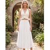 image:imageScarlet Darkness Womens Chiffon Maxi Skirts Renaissance Skirt with Pockets  Elastic High Waist ALine Long Flowy Tiered Skirts for Summer Casual Beach Vacation Ren Faire Cosplay CostumeWhite