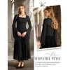 image:imageScarlet Darkness Womens Mesh Top 2026 Long Sleeve Renaissance Blouses  Sheer Bell Sleeves Peasant Tops Lace Square Neck Side Waist Ruched Slim Fit Dressy Casual Dating Party Daily OutfitsBlack