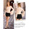 image:imageScarlet Darkness Womens Mesh Top 2026 Long Sleeve Renaissance Blouses  Sheer Bell Sleeves Peasant Tops Lace Square Neck Side Waist Ruched Slim Fit Dressy Casual Dating Party Daily OutfitsApricot