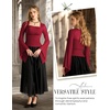 image:imageScarlet Darkness Womens Mesh Top 2026 Long Sleeve Renaissance Blouses  Sheer Bell Sleeves Peasant Tops Lace Square Neck Side Waist Ruched Slim Fit Dressy Casual Dating Party Daily OutfitsWine
