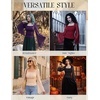 image:imageScarlet Darkness Womens Mesh Top 2026 Long Sleeve Renaissance Blouses  Sheer Bell Sleeves Peasant Tops Lace Square Neck Side Waist Ruched Slim Fit Dressy Casual Dating Party Daily OutfitsWine