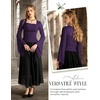 image:imageScarlet Darkness Womens Mesh Top 2026 Long Sleeve Renaissance Blouses  Sheer Bell Sleeves Peasant Tops Lace Square Neck Side Waist Ruched Slim Fit Dressy Casual Dating Party Daily OutfitsDeep Purple