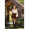 image:imageScarlet Darkness Womens Mini Skirts Renaissance Boho Tiered Layers Skort  Asymmetrical Hem Elastic Waist Ruffle Skort Flowy Y2k Fairy Goth Rave Outfits Country Concert Outfits CasualBrown Orange