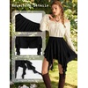 image:imageScarlet Darkness Womens Mini Skirts Renaissance Boho Tiered Layers Skort  Asymmetrical Hem Elastic Waist Ruffle Skort Flowy Y2k Fairy Goth Rave Outfits Country Concert Outfits CasualBlack