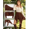 image:imageScarlet Darkness Womens Mini Skirts Renaissance Boho Tiered Layers Skort  Asymmetrical Hem Elastic Waist Ruffle Skort Flowy Y2k Fairy Goth Rave Outfits Country Concert Outfits CasualBrown Orange