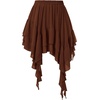 image:imageScarlet Darkness Womens Mini Skirts Renaissance Boho Tiered Layers Skort  Asymmetrical Hem Elastic Waist Ruffle Skort Flowy Y2k Fairy Goth Rave Outfits Country Concert Outfits CasualBrown Orange