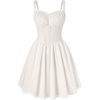 image:imageScarlet Darkness Lace Corset Mini Dress with Pocket Women Teens Grad Outfit  Lace Trim Mini Sundress with Adjustable Straps Ruched Sweetheart Bust Lace Panel Corset Waist Lightweight FabricIvory White