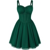 image:imageScarlet Darkness Lace Corset Mini Dress with Pocket Women Teens Grad Outfit  Lace Trim Mini Sundress with Adjustable Straps Ruched Sweetheart Bust Lace Panel Corset Waist Lightweight FabricDark Green