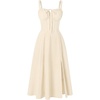 image:imageScarlet Darkness Women 2026 Corset Dress Milkmaid Slit Midi Sundress  Fishboned Corset Smocked Lace Up Back for Wedding Guest Casual Tea Party VacationApricot